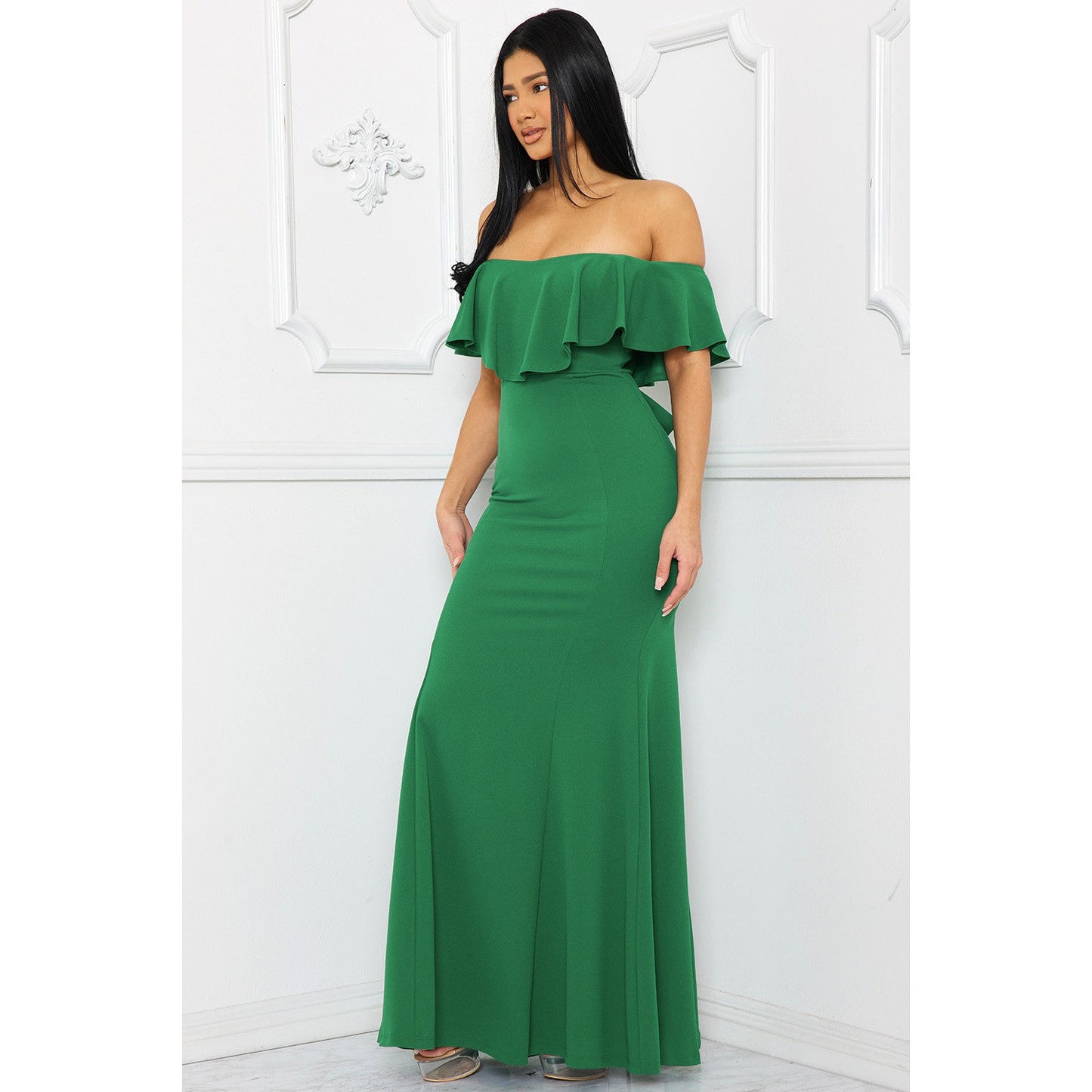 Esmerald Ruffle Tube Top Maxi Dress