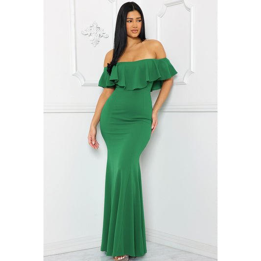 Esmerald Ruffle Tube Top Maxi Dress