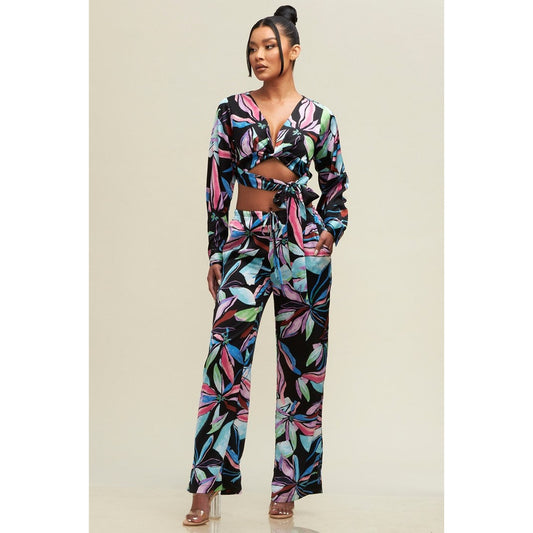 Flowers of Paradise Elegant Pant Set