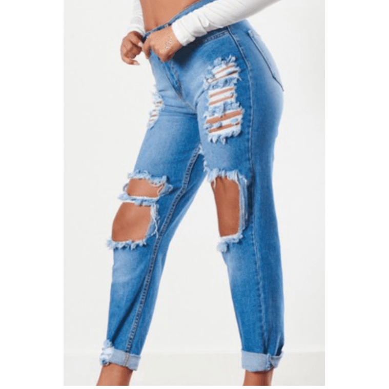 Mom Distressed Jeans - Gilu Designs 