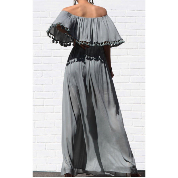 Daisy Ruffled Off Shoulder Maxi Dress - Gilu Designs 