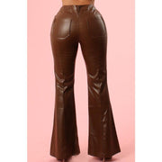 Chocolate Moose Leather flare Leggings - Gilu Designs 